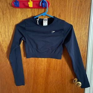 Gymshark navy seamless cropped top